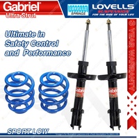 Front Sport Low Gabriel Ultra Strut Shocks Lovells Springs for Holden Barina SB