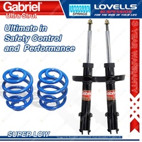 Front Super Low Gabriel Ultra Strut Shocks Lovells Springs for Holden Barina SB