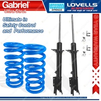 2 Rear HD STD Gabriel Ultra Strut Shocks + Lovells Springs for Mazda 323 BD BF