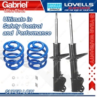 Front Super Low Gabriel Ultra Strut Shocks Lovells Springs for Toyota Corolla AE