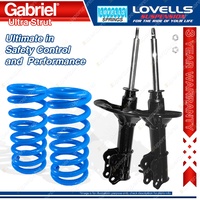 2 Front STD Gabriel Ultra Strut Shocks + Lovells Springs for Mazda 626 GE 4 Cyl