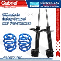 Rear Sport Low Gabriel Ultra Strut Shocks + Lovells Springs for Chrysler Neon JA