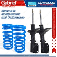 2 Front Gabriel Ultra Strut Shocks + Lovells Springs for Mitsubishi Magna TR TS