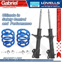 Front Sport Low Gabriel Ultra Strut Shocks + Lovells Springs for Nissan Exa N13