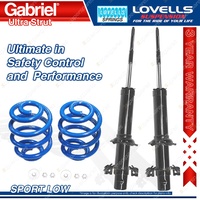 2 Front Sport Low Gabriel Ultra Shocks + Lovells Springs for Honda Concerto MA2