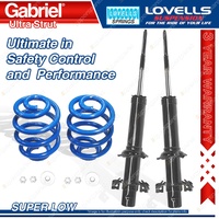 2 Front Super Low Gabriel Ultra Shocks + Lovells Springs for Honda Civic ED3 ED6