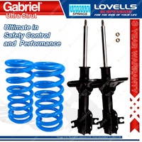 2 Front HD STD Gabriel Ultra Strut Shocks + Lovells Springs for Ford Laser KF KH