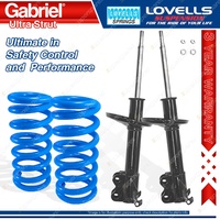 2 Front STD Gabriel Ultra Strut Shocks + Lovells Springs for Toyota Starlet EP91