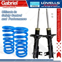 2 Front Gabriel Ultra Strut Shocks + Lovells Springs for Mazda 323 BA V6 4 Cyl