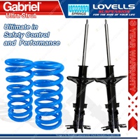 Rear Gabriel Ultra Strut Shocks Lovells Springs for Hyundai Excel HU X3 173mm OD