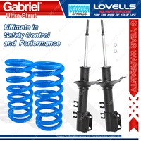 2 Front Gabriel Ultra Strut Shocks + Lovells Springs for Holden Barina MF MH