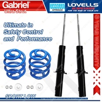 Front Sport Low Gabriel Ultra Strut Shocks + Lovells Springs for Honda Civic EJ