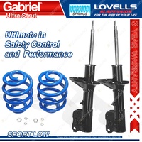 Front Sport Low Gabriel Ultra Shocks + Lovells Springs for Mitsubishi Lancer CC