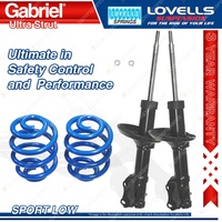 2 Front Sport Low Gabriel Ultra Shocks + Lovells Springs for Volkswagen Polo 6N