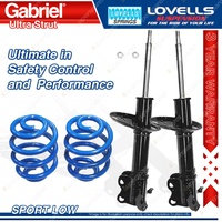 Front Sport Low Gabriel Ultra Shocks + Lovells Springs for Toyota Corolla AE112