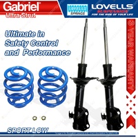 Front Sport Low Gabriel Ultra Strut Shocks + Lovells Springs for Toyota Echo NCP