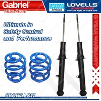 2 Front Sport Low Gabriel Ultra Shocks + Lovells Springs for Lexus GS300 JZS160R