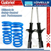 2 Rear HD STD Gabriel Ultra Strut Shocks + Lovells Springs for Kia Mentor AFA