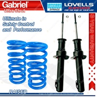 Front Raised Gabriel Ultra Strut Shocks + Lovells Springs for Jeep Commander XH