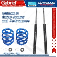 2 Front Sport Low Gabriel Cartridge Shocks + Lovells Springs for BMW 3 E30 318