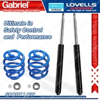 Front Sport Low Gabriel Cartridge Shocks + Lovells Springs for Toyota Camry SV11