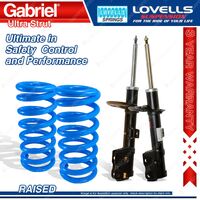 Front Raised Gabriel Ultra Strut Shocks + Lovells Springs for Jeep Patriot MK