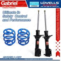 Rear Super Low Gabriel Ultra Strut Shocks + Lovells Springs for Ford Laser KF KH