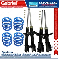 Front Rear Sport Low Gabriel Ultra Shocks + Coil Springs for Ford Laser KQ