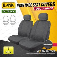 Front Tailor Made Charcoal Outback Seat Covers for Toyota Hiace LWB Van 14-19