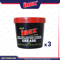 3 x Inox MX8 Premium PTFE Grease 500 Gram High Temperature and Extreme Pressure