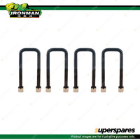 Rear Ironman 4x4 Leaf Spring Round U-Bolt Kit Extra Long 416UBKL 4WD Offroad