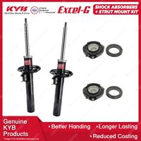 Pair Front KYB Shock Absorbers + Strut Mount Kit for Audi A3 8P All Styles 04-13