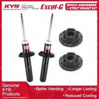 Pair Front KYB Shock Absorbers + Strut Top Mount Kit for Audi A4 B8 A5 8T 08-on