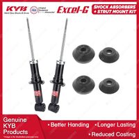 Pair Rear KYB Shock Absorbers + Strut Top Mount Kit for Audi 80 B4 92-95