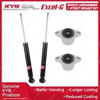 Pair Rear KYB Shock Absorbers + Strut Top Mount Kit for Audi A4 B7 04-09