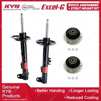 Pair Front KYB Shock Absorbers + Strut Top Mount Kit for BMW 3 Series E36 95-99