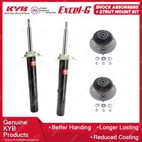 Pair Front KYB Shock Absorbers + Strut Top Mount Kit for BMW 5 Series E39 96-03