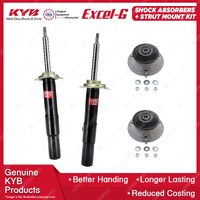 Pair Front KYB Shock Absorbers + Strut Top Mount Kit for BMW 5 Series E60 02-10