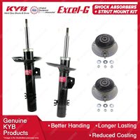 Pair Front KYB Shock Absorbers + Strut Top Mount Kit for BMW X3 E83 SUV 04-11