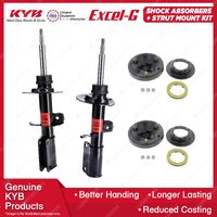 Pair Front KYB Shock Absorbers + Strut Top Mount Kit for BMW X5 E53 SUV 00-07