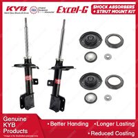 Pair Front KYB Shock Absorbers + Strut Top Mount Kit for Citroen C4 05-11