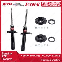 2x Front KYB Shock Absorbers + Strut Mount Kit for Citroen Berlingo TU3JP 99-02