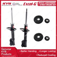 2x Front KYB Shock Absorbers + Strut Mount Kit for Daewoo Kalos T200 03-04