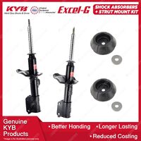 2x Front KYB Shock Absorbers + Strut Mount Kit for Daewoo Lacetti J200 03-04