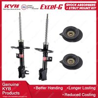 2x Front KYB Shock Absorbers + Strut Mount Kit for Fiat 500C Convertible 10-12