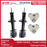 Pair Front KYB Shock Absorbers + Strut Top Mount Kit for Fiat Ducato 02-07