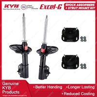 2 Front KYB Shock Absorbers + Strut Top Mount Kit for Ford Laser KF KH 90-94