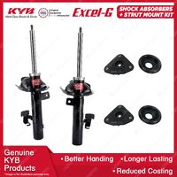 2 Front KYB Shock Absorbers + Strut Top Mount Kit for Ford Focus LV 09-11