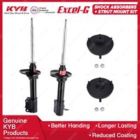 Pair Rear KYB Shock Absorbers + Strut Top Mount Kit for Ford Laser KF KH 90-94