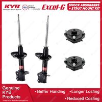 2 Rear KYB Shock Absorbers + Strut Top Mount Kit for Ford Laser KN KQ 99-02